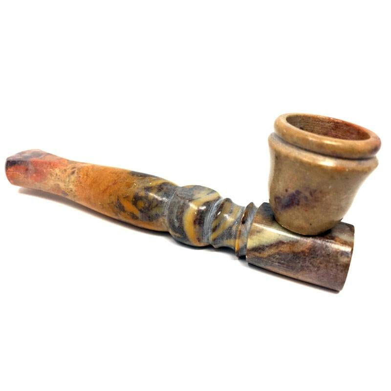 Matchpipe 5 inches Marble finish Soapstone Tobacco pipe Vintage Antique