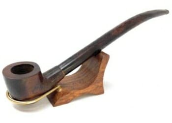 10 inch Bent Stem large bowl Churchwarden pipe + Pipe Stand gift set